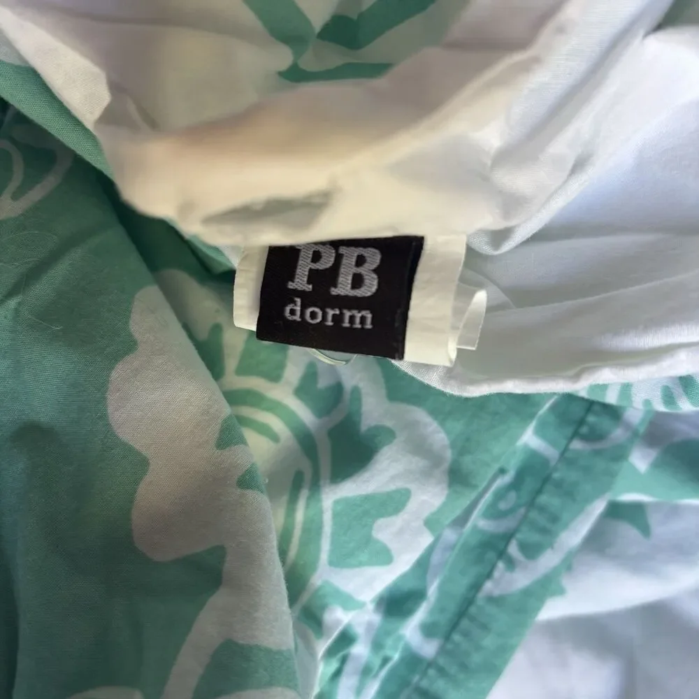Pottery Barn Full-Queen Duvet Cover Teal w/ 1 Pillow Sham PBTeen Floral Filigree